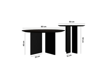 Kaffebordsett Glenure Svart - Svart - Møbler - Bord - Sofabord & salongbord