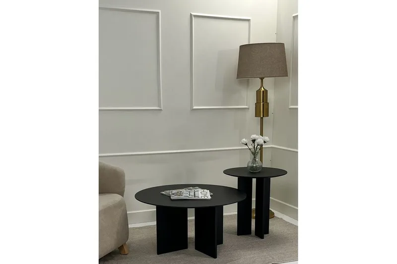 Kaffebordsett Glenure Svart - Svart - Møbler - Bord - Sofabord & salongbord