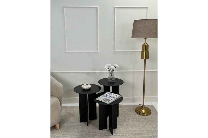 Kaffebordsett Glenure Svart - Svart - Møbler - Bord - Sofabord & salongbord