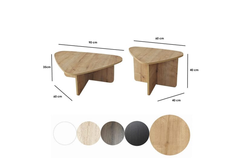 Kaffebordsett Jewa Sett Sudamaleik - Sudamaleik - Møbler - Bord - Sofabord & salongbord