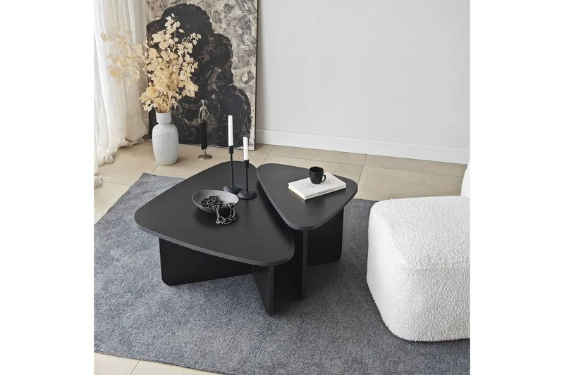 Kaffebordsett Jewa Sett Svart - Svart - Møbler - Bord - Sofabord & salongbord