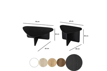 Kaffebordsett Jewa Sett Svart - Svart - Møbler - Bord - Sofabord & salongbord