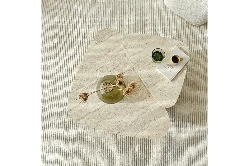 Kaffebordsett Jewa Sett Travertin - Travertin - Møbler - Bord - Sofabord & salongbord