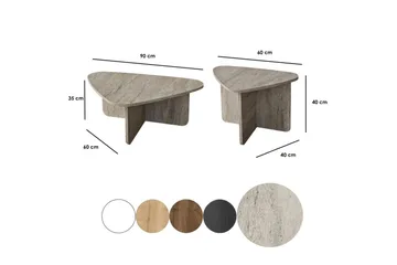 Kaffebordsett Jewa Sett Travertin - Travertin - Møbler - Bord - Sofabord & salongbord