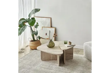Kaffebordsett Jewa Sett Travertin - Travertin - Møbler - Bord - Sofabord & salongbord