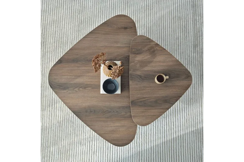 Kaffebordsett Jewa Sett Valnøtt - Valnøtt - Møbler - Bord - Sofabord & salongbord