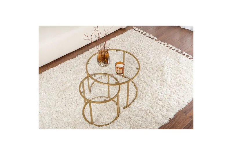 Kaffebordsett Naruram Gull - Gull - Møbler - Bord - Sofabord & salongbord