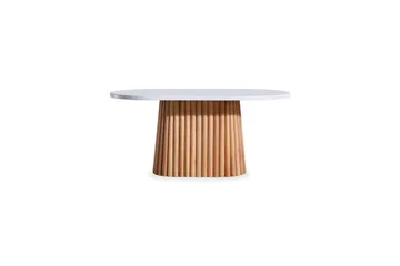 Karamea Spisebord 170 cm Oval - Hvit/Natur - Møbler - Bord - Spisebord & kjøkkenbord