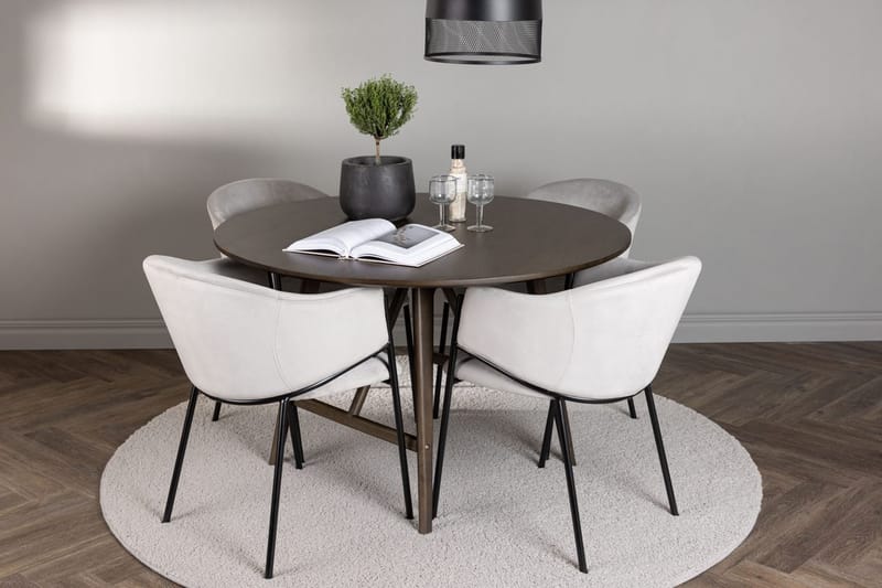 Kaseidon Spisebord 100 cm med 4 Evelina Armstoler
