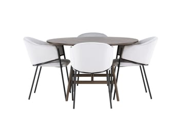 Kaseidon Spisebord 100 cm med 4 Evelina Armstoler - Møbler - Bord - Spisegruppe