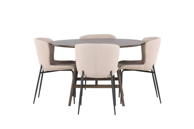 Kaseidon Spisebord 100 cm med 4 Modesto Spisestoler
