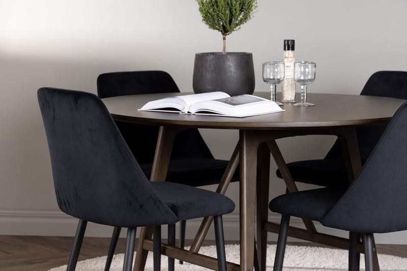 Kaseidon spisebord 100 cm med 4 Night spisestoler - Møbler - Bord - Spisegruppe