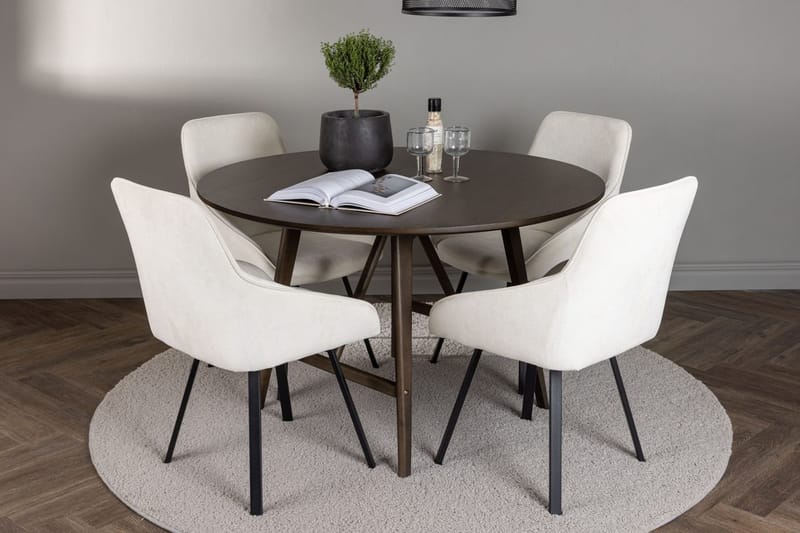 Kaseidon spisebord 100 cm med 4 Rosie spisestoler