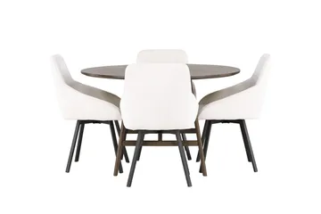 Kaseidon spisebord 100 cm med 4 Rosie spisestoler - Møbler - Bord - Spisegruppe