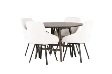 Kaseidon spisebord 100 cm med 4 Rosie spisestoler - Møbler - Bord - Spisegruppe
