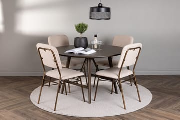Kaseidon Spisebord 100 cm med 4 Seda Spisestoler - Møbler - Bord - Spisegruppe