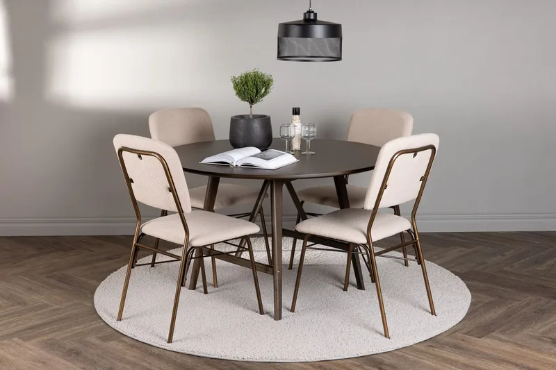 Kaseidon Spisebord 100 cm med 4 Seda Spisestoler