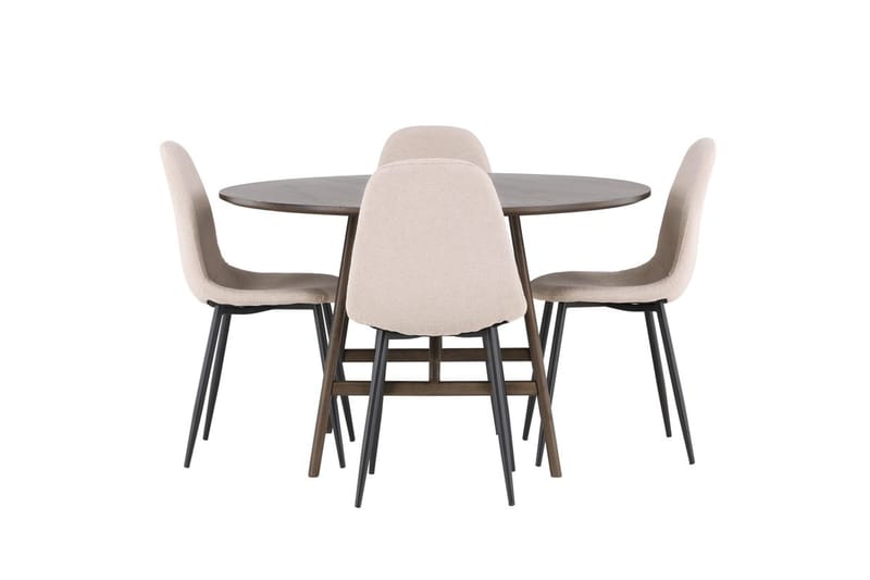 Kaseidon spisebord 100 cm med 4 Polar spisestoler
