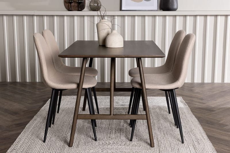 Kaseidon spisebord 120x80 cm med 4 Polar spisestoler