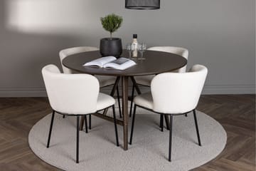 Kaseidon Spisegruppe 100 cm Rund med 4 Edina Stoler - Mørk brun - Møbler - Bord - Spisegruppe
