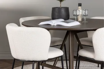 Kaseidon Spisegruppe 100 cm Rund med 4 Edina Stoler - Mørk brun - Møbler - Bord - Spisegruppe