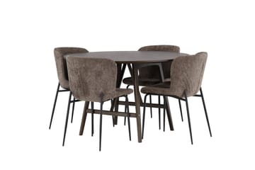 Kaseidon Spisegruppe 100 cm Rund med 4 Modesto Stoler - Sort - Møbler - Bord - Spisegruppe
