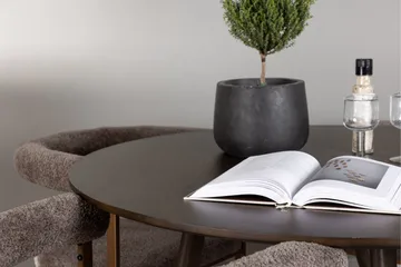 Kaseidon Spisegruppe 100 cm Rund med 4 Morning Stoler - Brun - Møbler - Bord - Spisegruppe