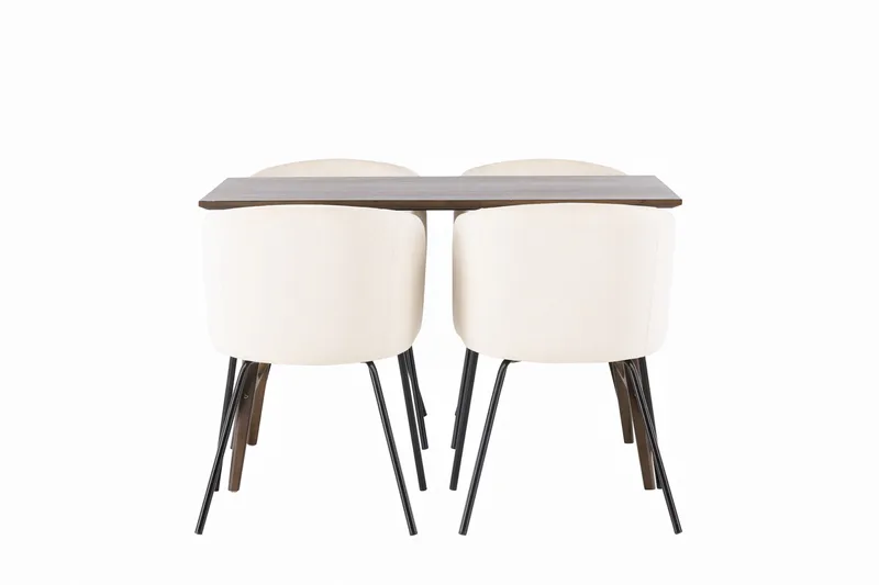 Kaseidon Spisegruppe 120 cm Rektangulær med 4 Berit Stoler, Beige