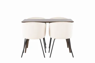Kaseidon Spisegruppe 120 cm Rektangulær med 4 Berit Stoler - Beige - Møbler - Bord - Spisegruppe