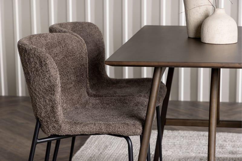 Kaseidon Spisegruppe 120 cm Rektangulær med 4 Modesto Stoler - Mørkebrun - Møbler - Bord - Spisegruppe
