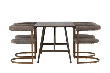Kaseidon Spisegruppe 120 cm Rektangulær med 4 Morning Stoler - Brun - Møbler - Bord - Spisegruppe