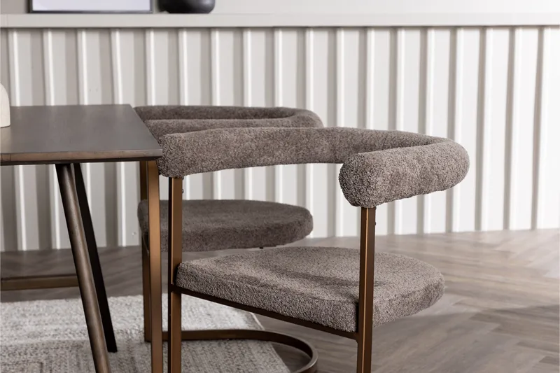 Kaseidon Spisegruppe 120 cm Rektangulær med 4 Morning Stoler - Brun - Møbler - Bord - Spisegruppe