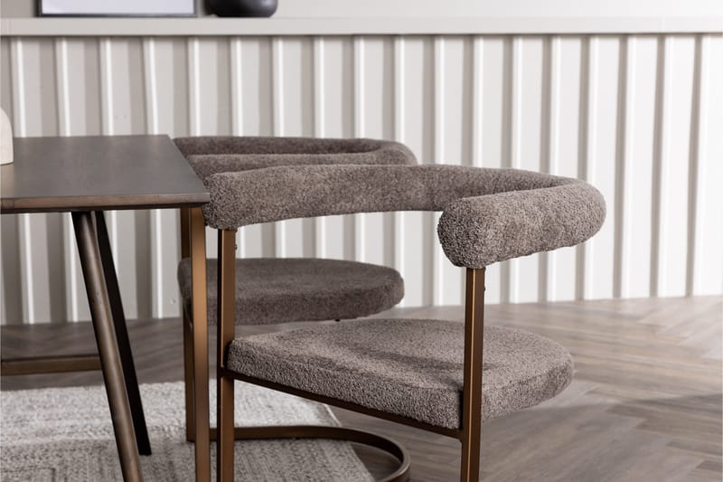 Kaseidon Spisegruppe 120 cm Rektangulær med 4 Morning Stoler - Brun - Møbler - Bord - Spisegruppe