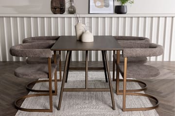 Kaseidon Spisegruppe 120 cm Rektangulær med 4 Morning Stoler - Brun - Møbler - Bord - Spisegruppe