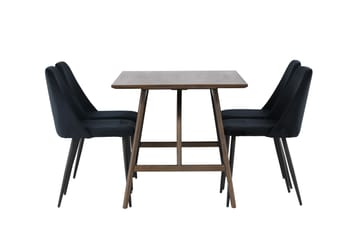 Kaseidon Spisegruppe 120 cm Rektangulær med 4 Night Stoler - Sort - Møbler - Bord - Spisegruppe
