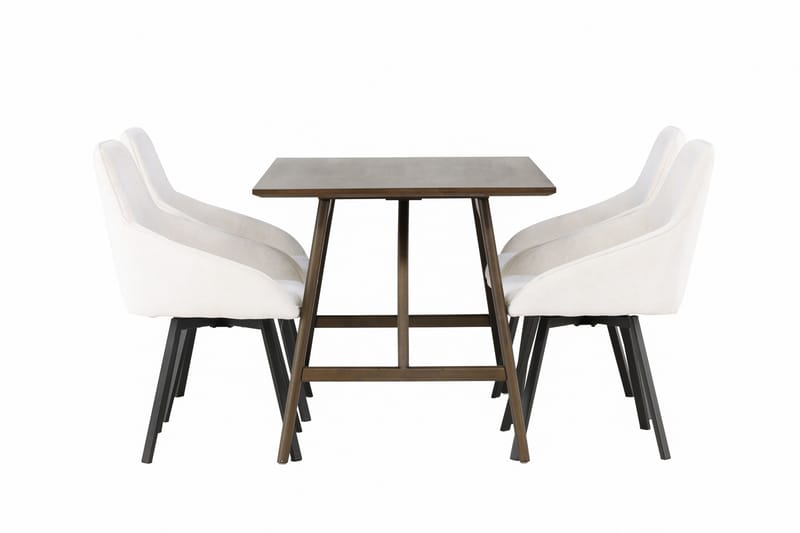 Kaseidon Spisegruppe 120 cm Rektangulær med 4 Rosie Stoler - Beige - Møbler - Bord - Spisegruppe