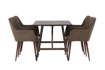 Kaseidon Spisegruppe 120 cm Rektangulær med 4 Tomorrow Stoler - Brun - Møbler - Bord - Spisegruppe