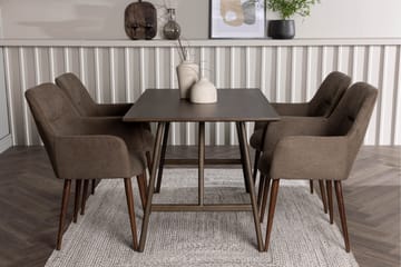 Kaseidon Spisegruppe 120 cm Rektangulær med 4 Tomorrow Stoler - Brun - Møbler - Bord - Spisegruppe
