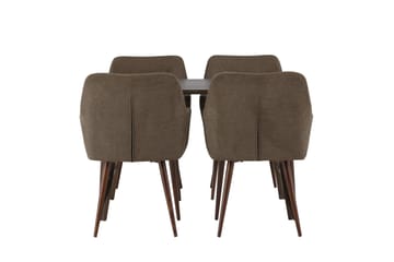 Kaseidon Spisegruppe 120 cm Rektangulær med 4 Tomorrow Stoler - Brun - Møbler - Bord - Spisegruppe