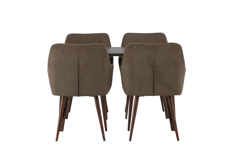 Kaseidon Spisegruppe 120 cm Rektangulær med 4 Tomorrow Stoler, Brun