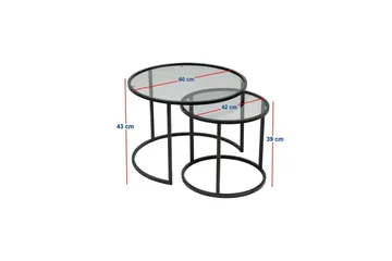 Kashiwa Stuebord 60 cm - Sort - Møbler - Bord - Sofabord & salongbord