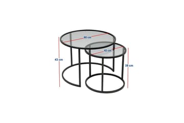 Kashiwa Stuebord 60 cm - Sort - Møbler - Bord - Sofabord & salongbord