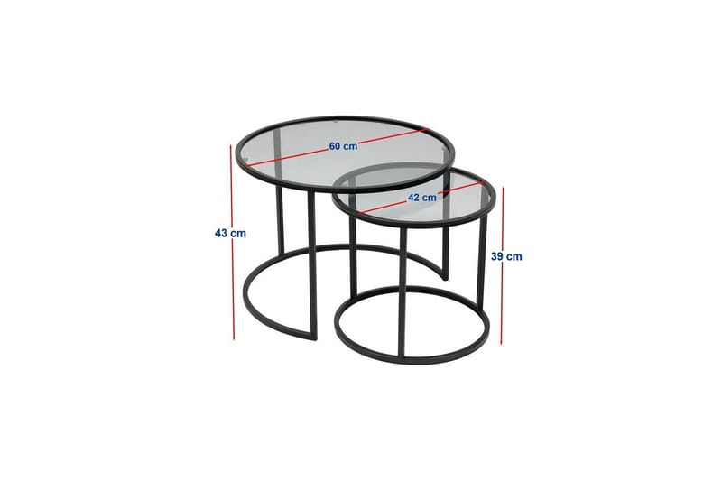 Kashiwa Stuebord 60 cm - Sort - Møbler - Bord - Sofabord & salongbord
