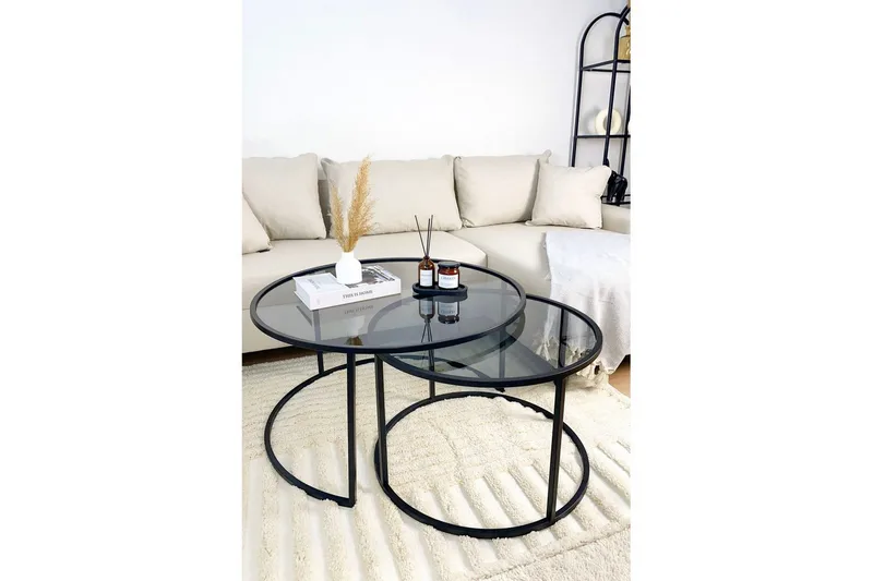 Kashiwa Stuebord 80 cm - Sort - Møbler - Bord - Sofabord & salongbord