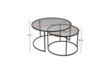 Kashiwa Stuebord 80 cm - Sort - Møbler - Bord - Sofabord & salongbord