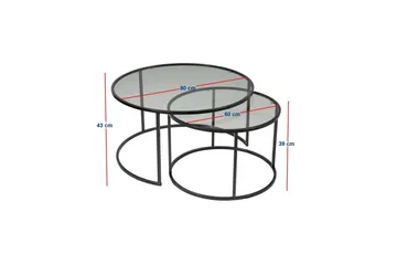 Kashiwa Stuebord 80 cm - Sort - Møbler - Bord - Sofabord & salongbord
