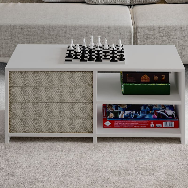 Kavon Sofabordsett 90x44,1x45 cm - Hvit - Møbler - Bord - Sofabord & salongbord