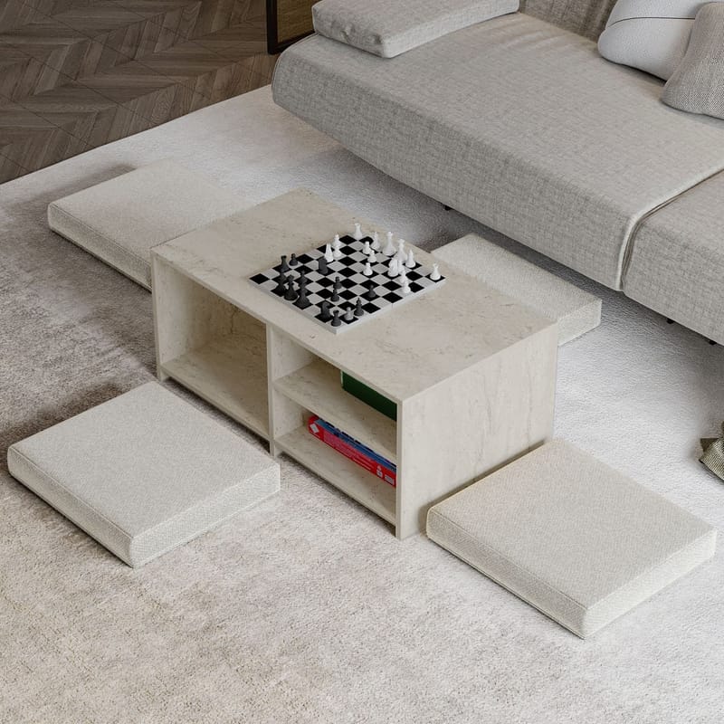 Kavon Sofabordsett 90x44,1x45 cm - Travertin - Møbler - Bord - Sofabord & salongbord