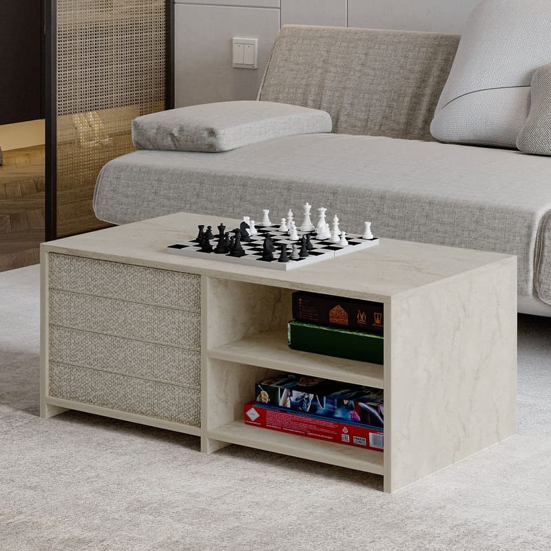 Kavon Sofabordsett 90x44,1x45 cm - Travertin - Møbler - Bord - Sofabord & salongbord