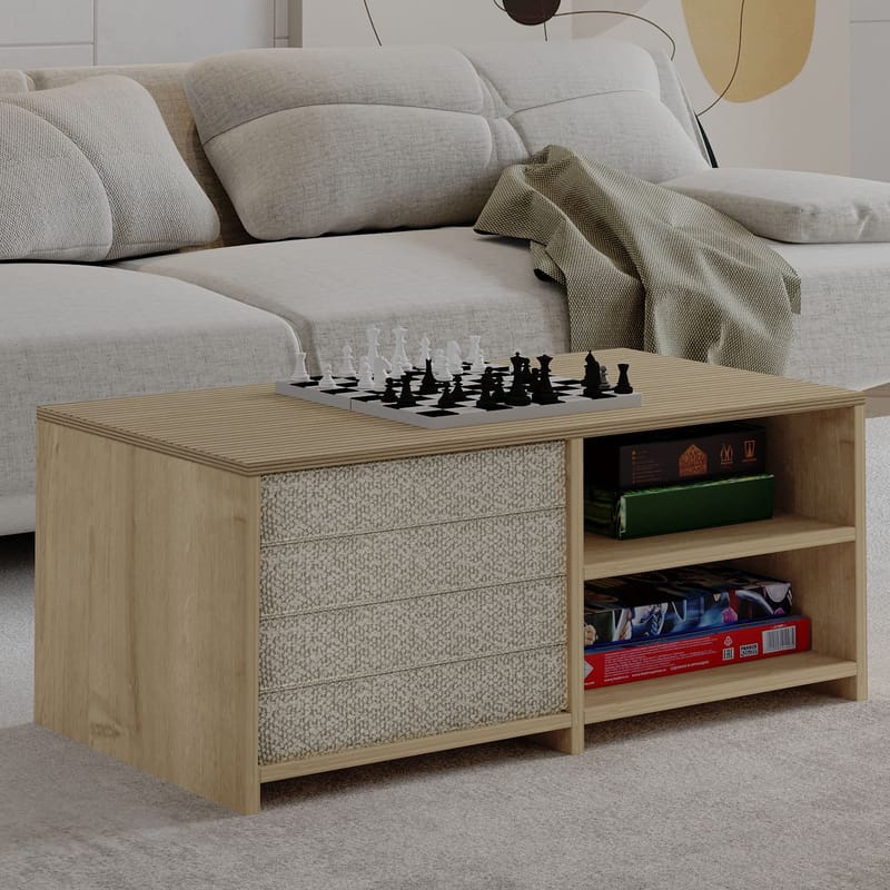 Kavon Sofabordsett 90x44,1x45 cm - Varm eik og safireik - Møbler - Bord - Sofabord & salongbord